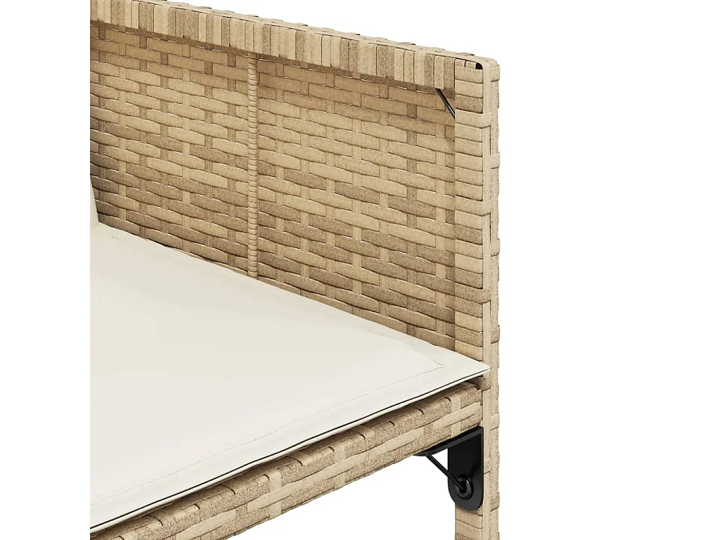 Set da Pranzo da Giardino 17 pz con Cuscini Beige in Polyrattan