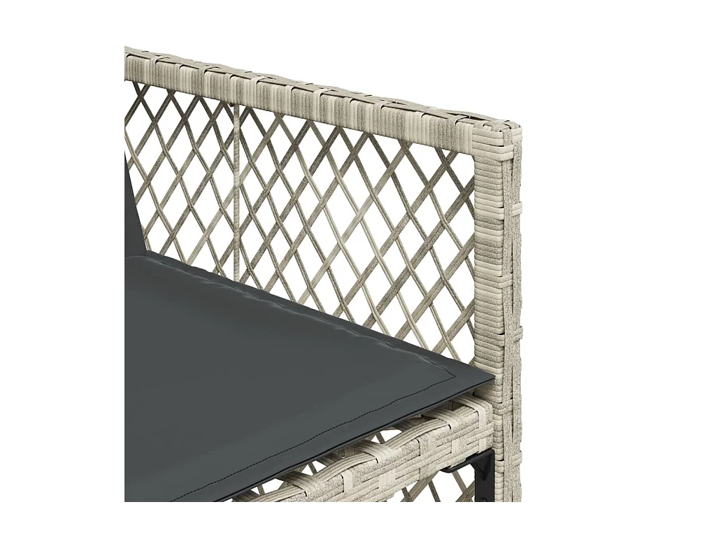Ensemble à manger de jardin 11pcs avec coussins gris poly rotin