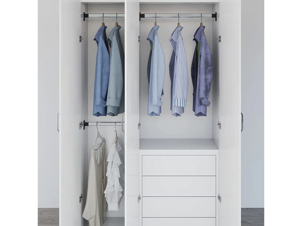 Rails de garde-robe télescopiques 2 pcs Argenté 58-100 cm