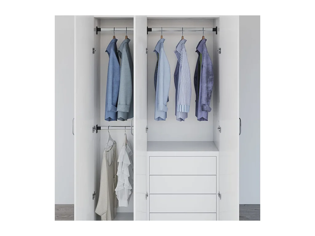 Rails de garde-robe télescopiques 2 pcs Argenté 58-100 cm