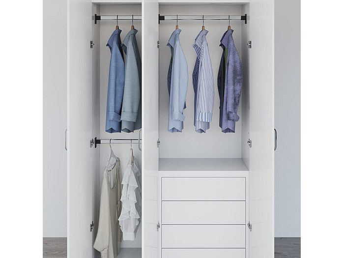 RHBLME Aste Regolabili Per Armadio 4 Pezzi In Acciaio Inox Da 30 A 50 Cm - Telescopiche E Resistenti Fino A 50kg - 4