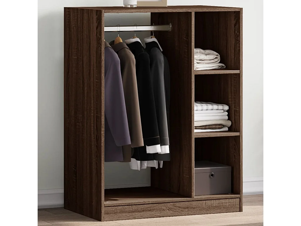 Kleiderschrank aus brauner Eiche, 77 x 48 x 102 cm, Holzwerkstoff