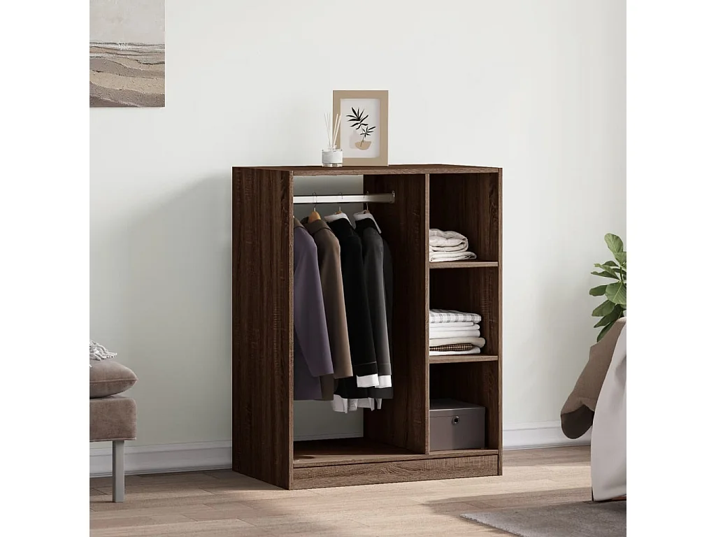 Kleiderschrank aus brauner Eiche, 77 x 48 x 102 cm, Holzwerkstoff