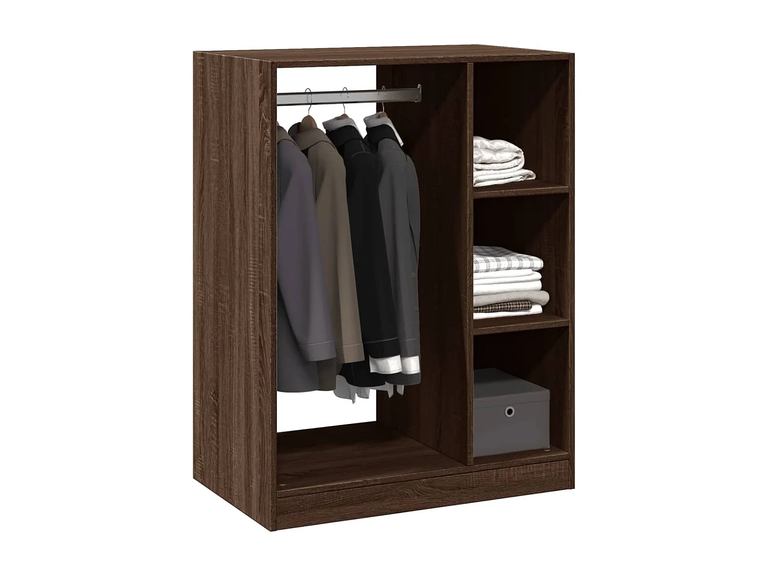 Kleiderschrank aus brauner Eiche, 77 x 48 x 102 cm, Holzwerkstoff