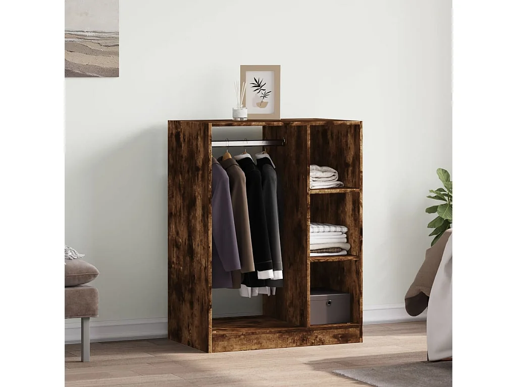 Armadio in rovere affumicato 77x48x102 cm in multistrato
