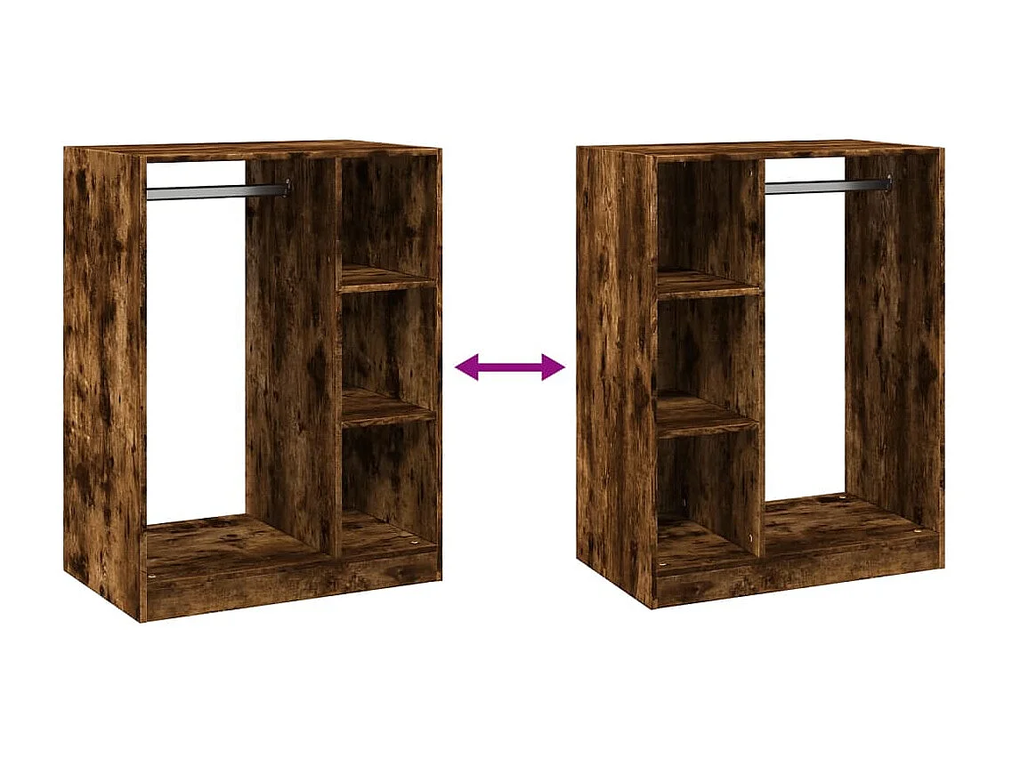 Armadio in rovere affumicato 77x48x102 cm in multistrato