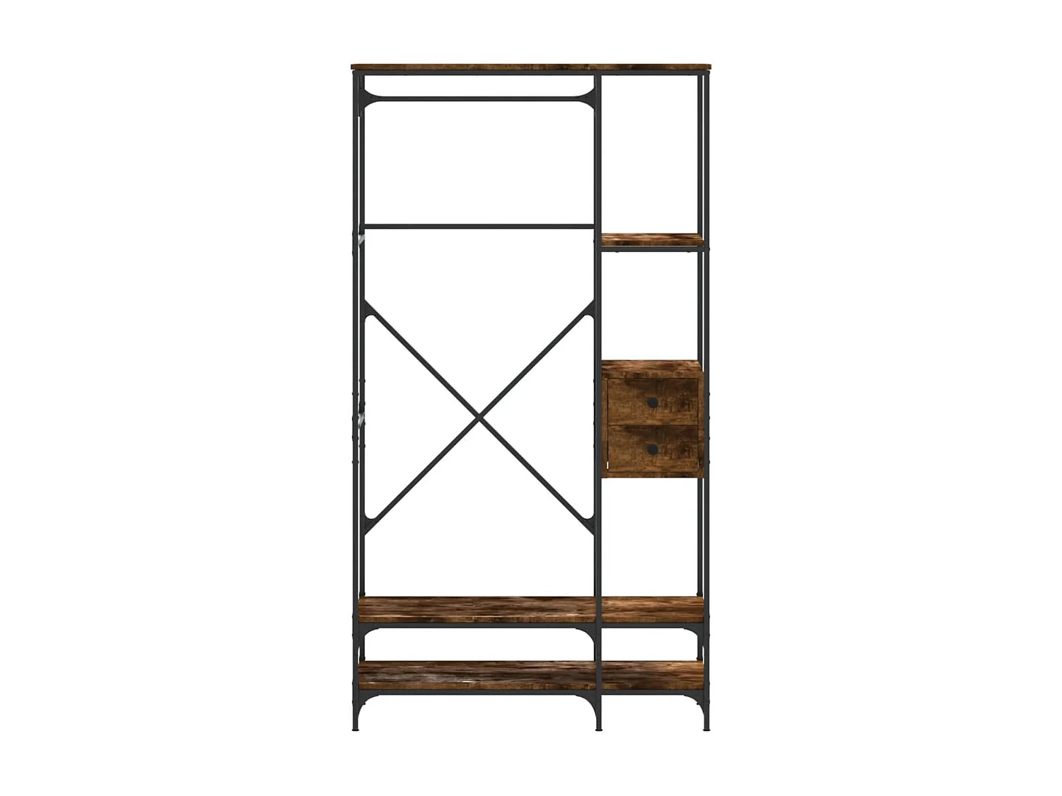 Porte-vêtements avec étagères chêne fumé bois d'ingénierie