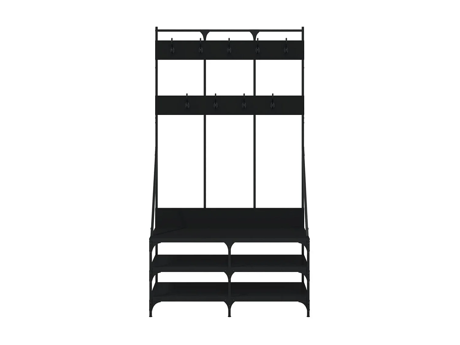 Porte-vêtements et rangement des chaussures noir 100x40x184 cm