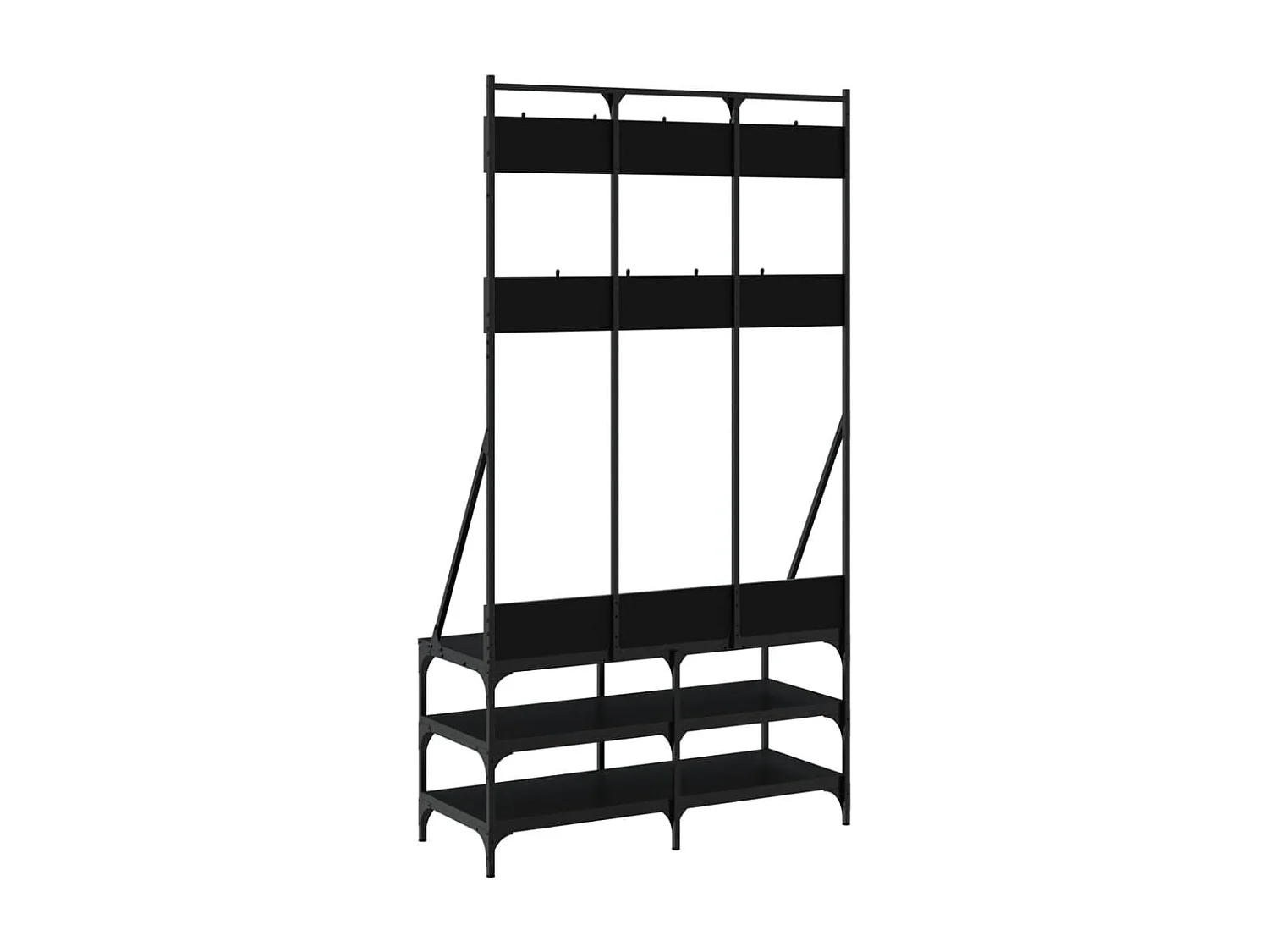 Porte-vêtements et rangement des chaussures noir 100x40x184 cm