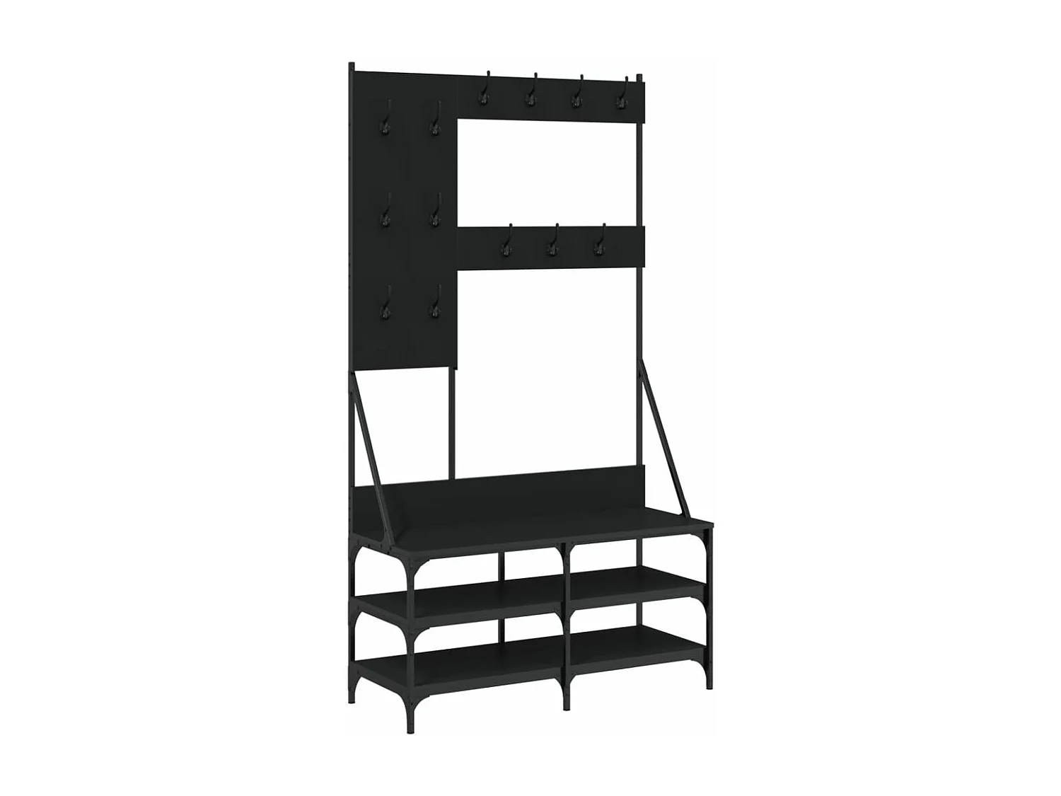 Porte-vêtements et rangement des chaussures noir 100x40x184 cm