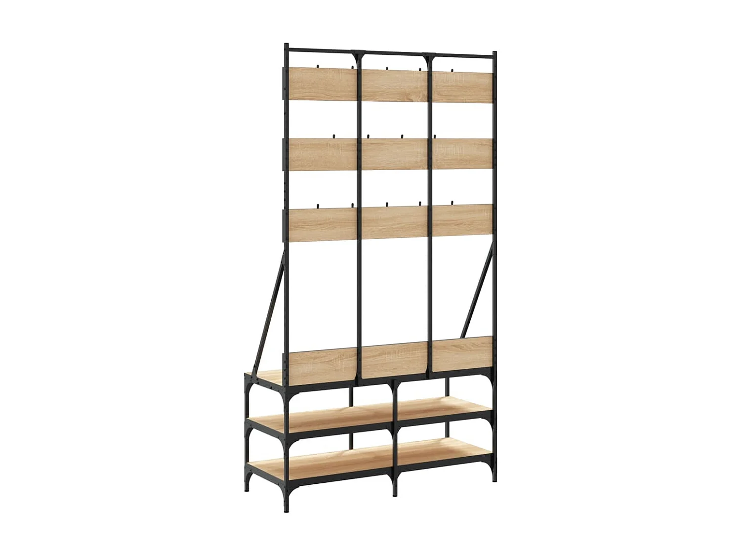 Porte-vêtements et rangement des chaussures chêne sonoma