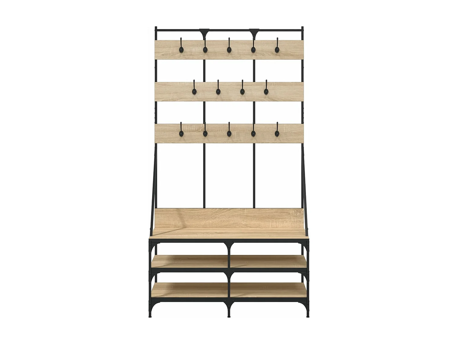 Porte-vêtements et rangement des chaussures chêne sonoma