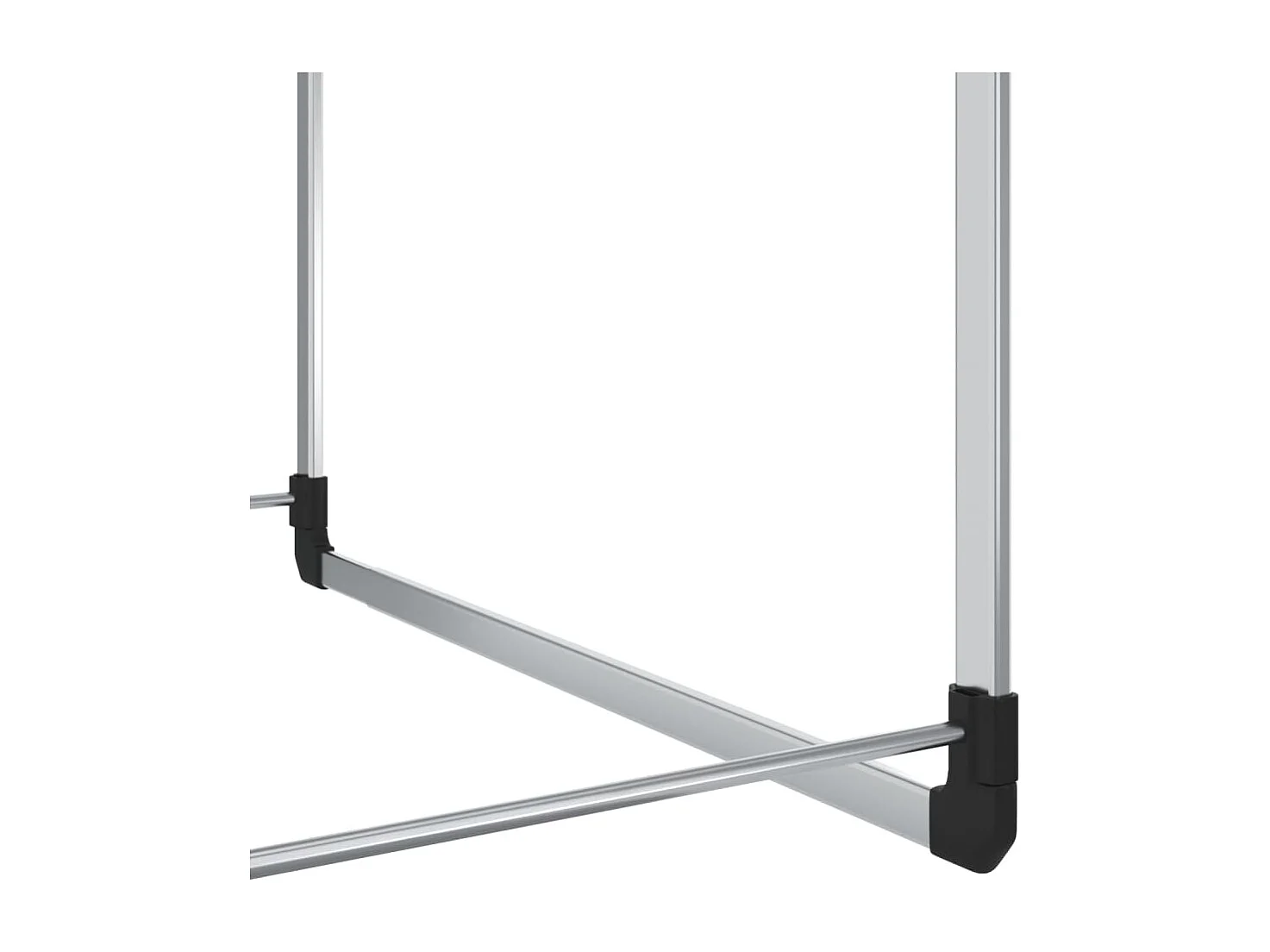 Rail de suspension de garde-robe télescopique Argenté