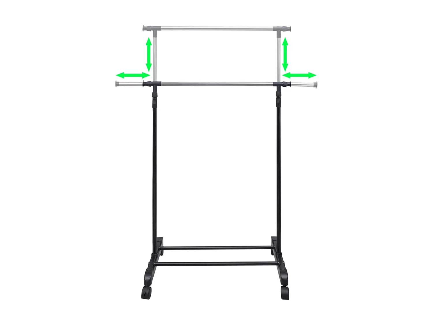 Porte-manteaux réglables 2 pcs 1 rail d'accrochage