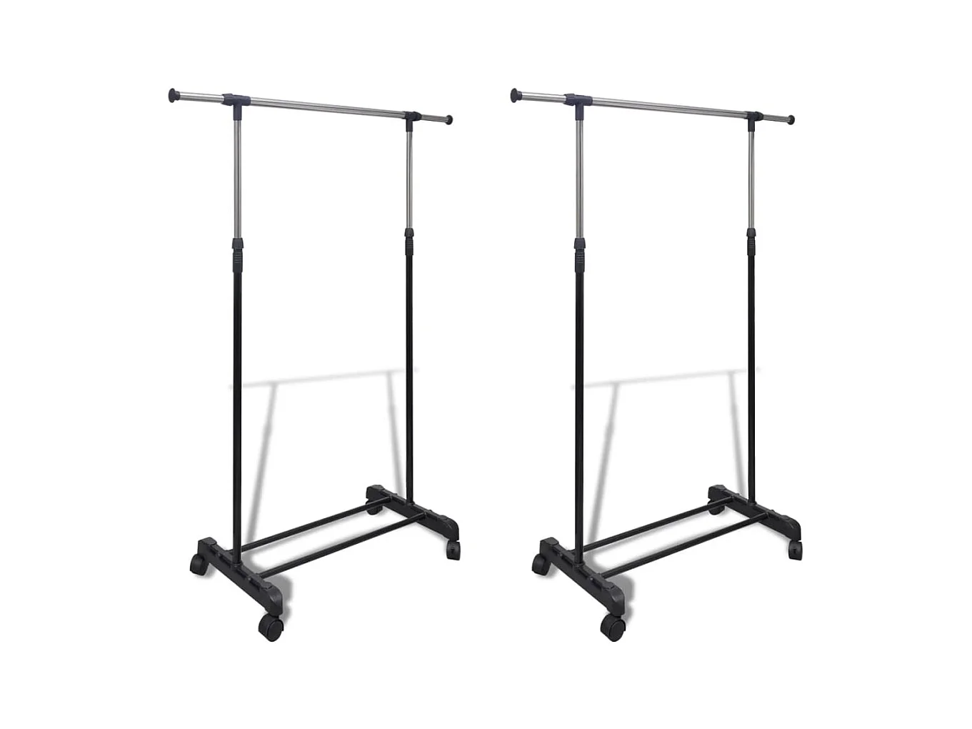 Porte-manteaux réglables 2 pcs 1 rail d'accrochage