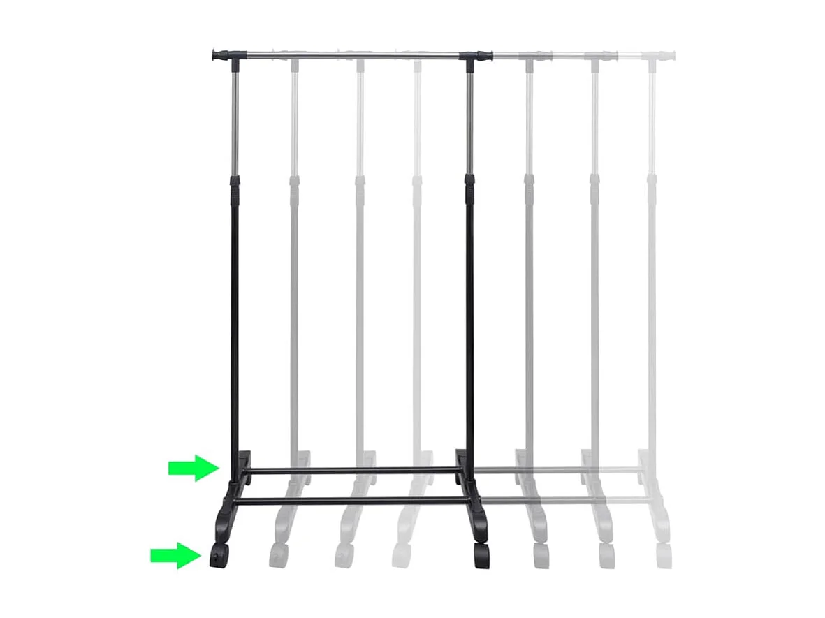 Porte-manteaux réglables 2 pcs 1 rail d'accrochage
