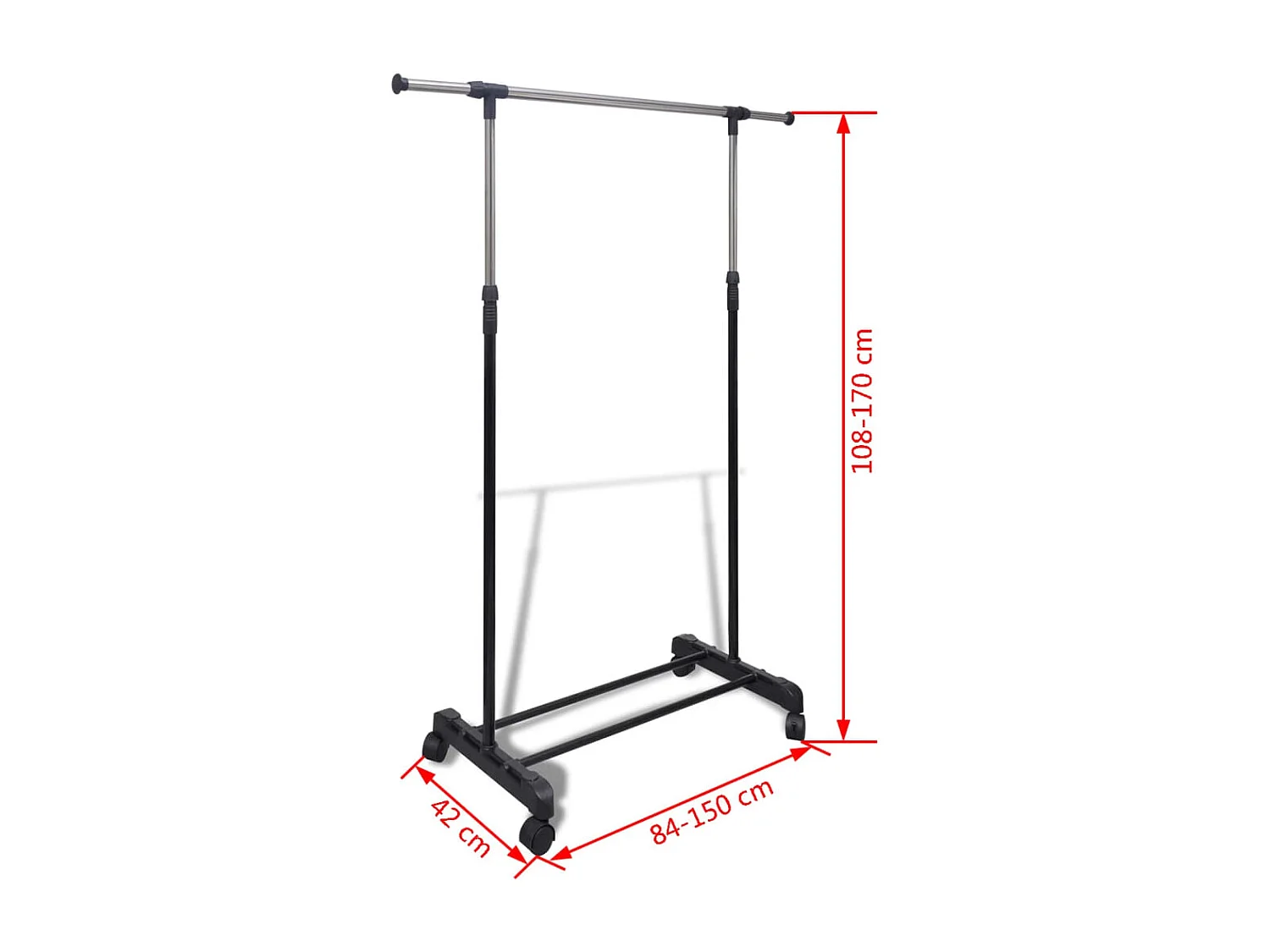 Porte-manteaux réglables 2 pcs 1 rail d'accrochage