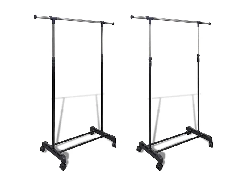 Porte-manteaux réglables 2 pcs 1 rail d'accrochage