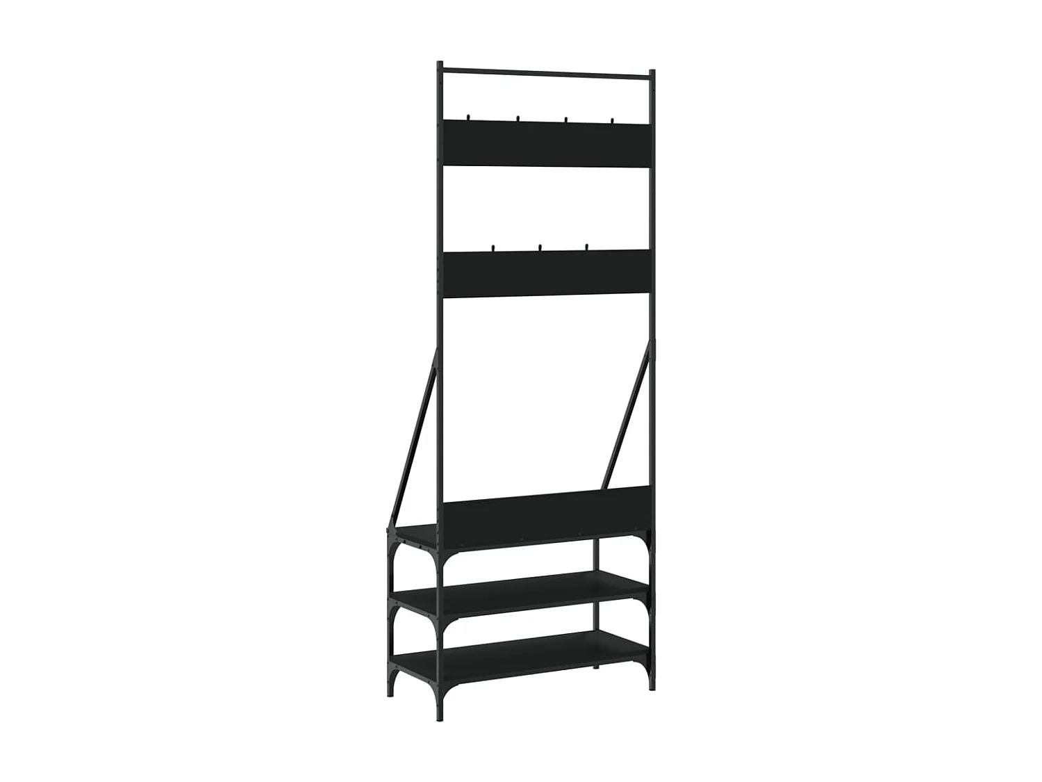 Porte-vêtements et rangement des chaussures noir 72x34x184 cm