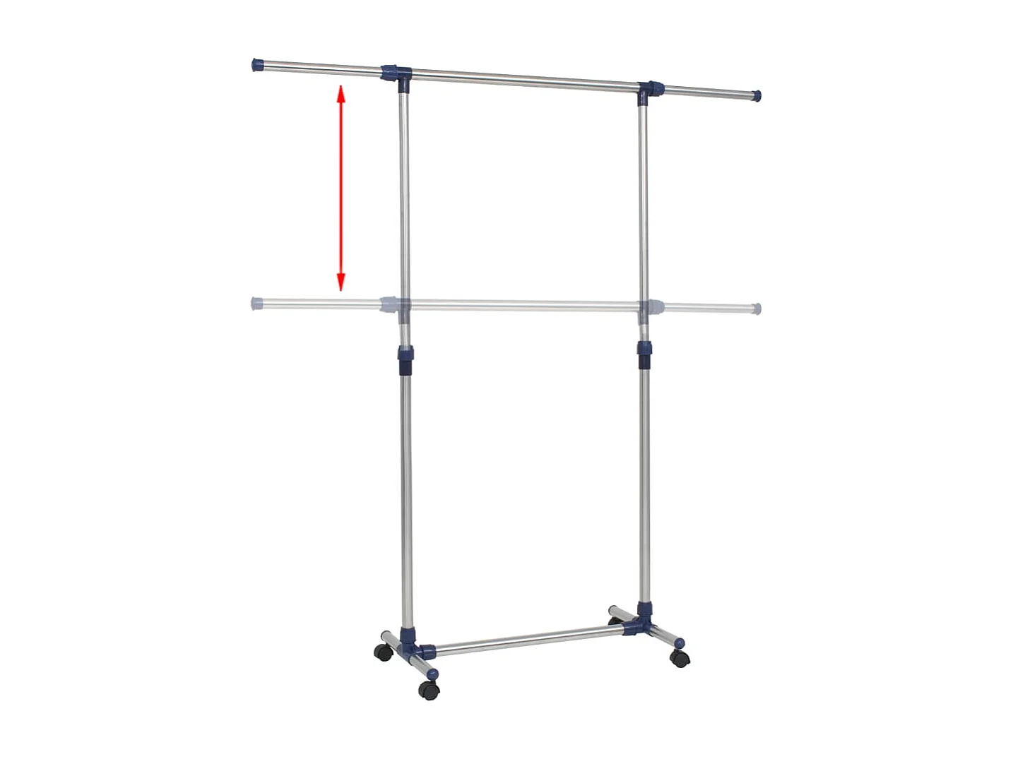 Perchero regulable Acero inoxidable 165x44x150 cm Plata