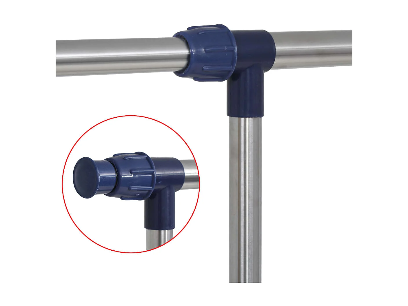 Perchero regulable Acero inoxidable 165x44x150 cm Plata