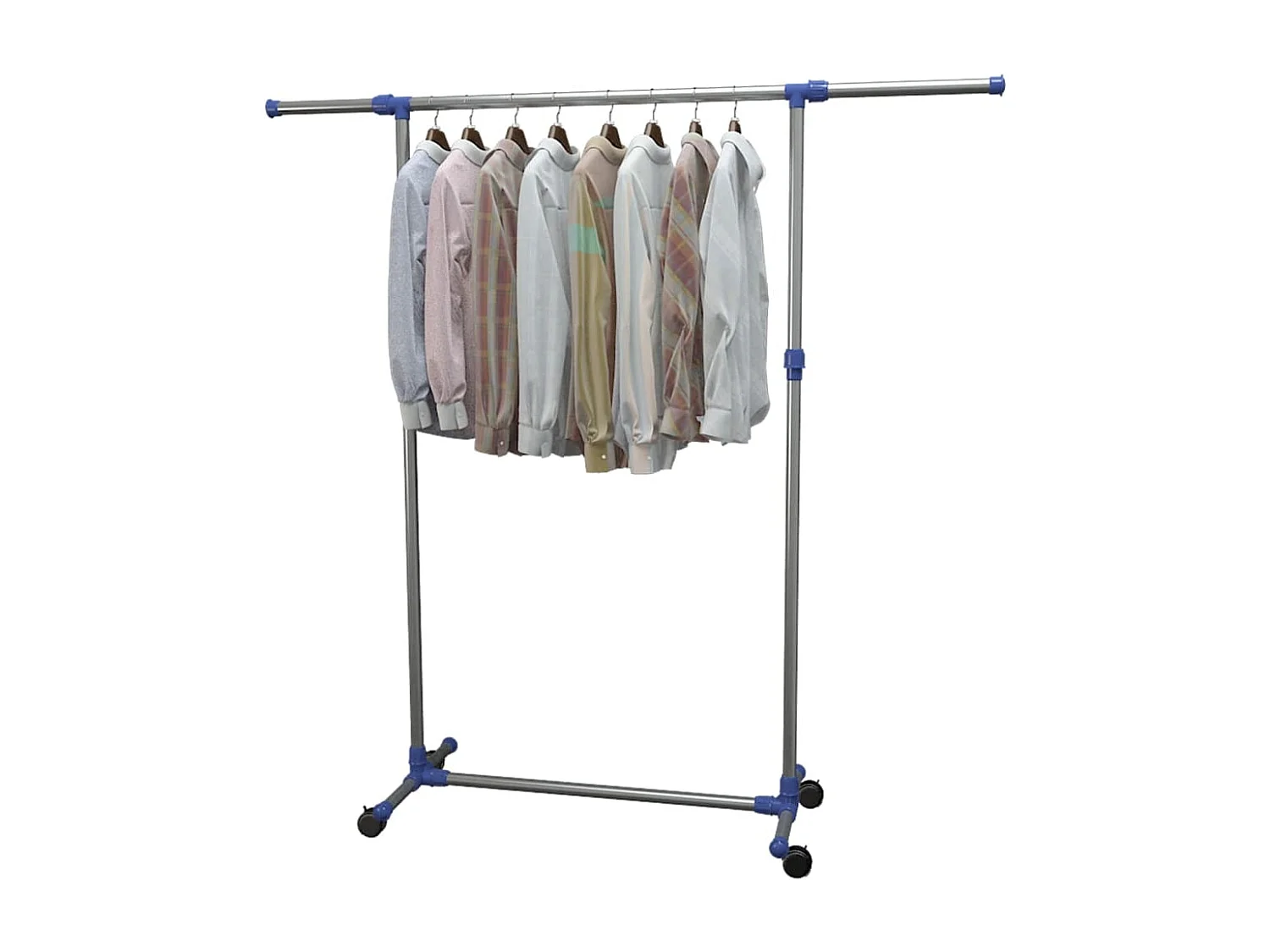 Porte-vêtements réglable Acier inoxydable 165x44x150 cm Argenté