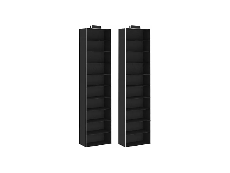 Prateleiras de armazenamento suspensas 2 peças 10 níveis Tecido