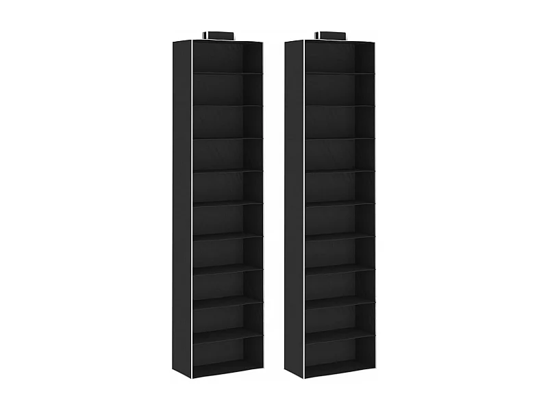 Étagères suspendues de rangement 2 pcs 10 niveaux Tissu
