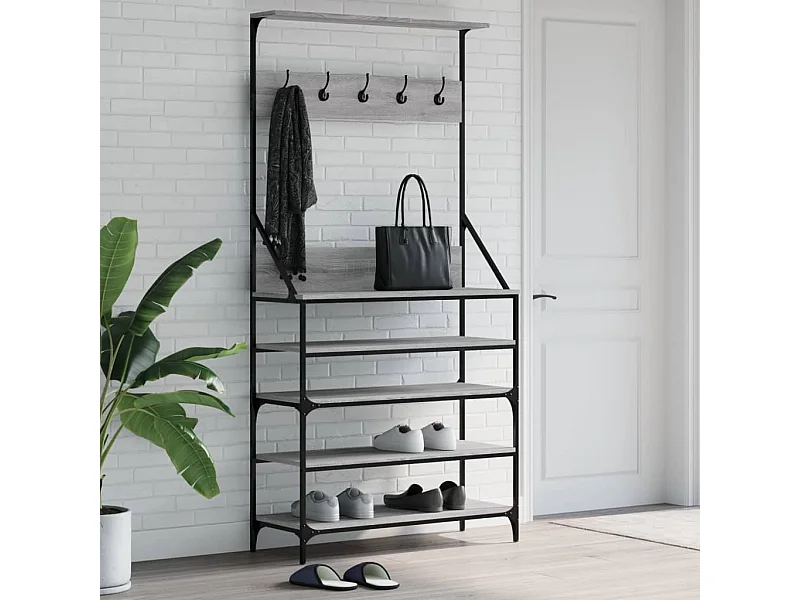 Porte-vêtements et rangement des chaussures sonoma gris