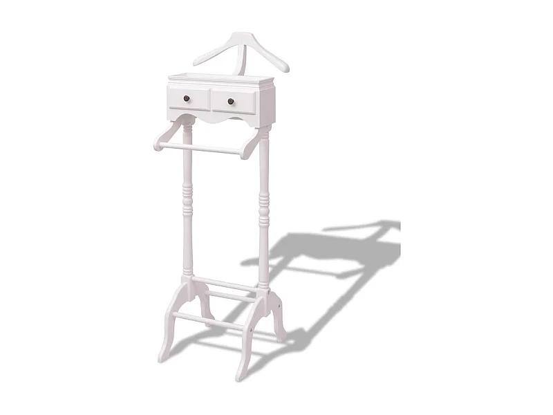 Appendiabiti con armadio in legno bianco