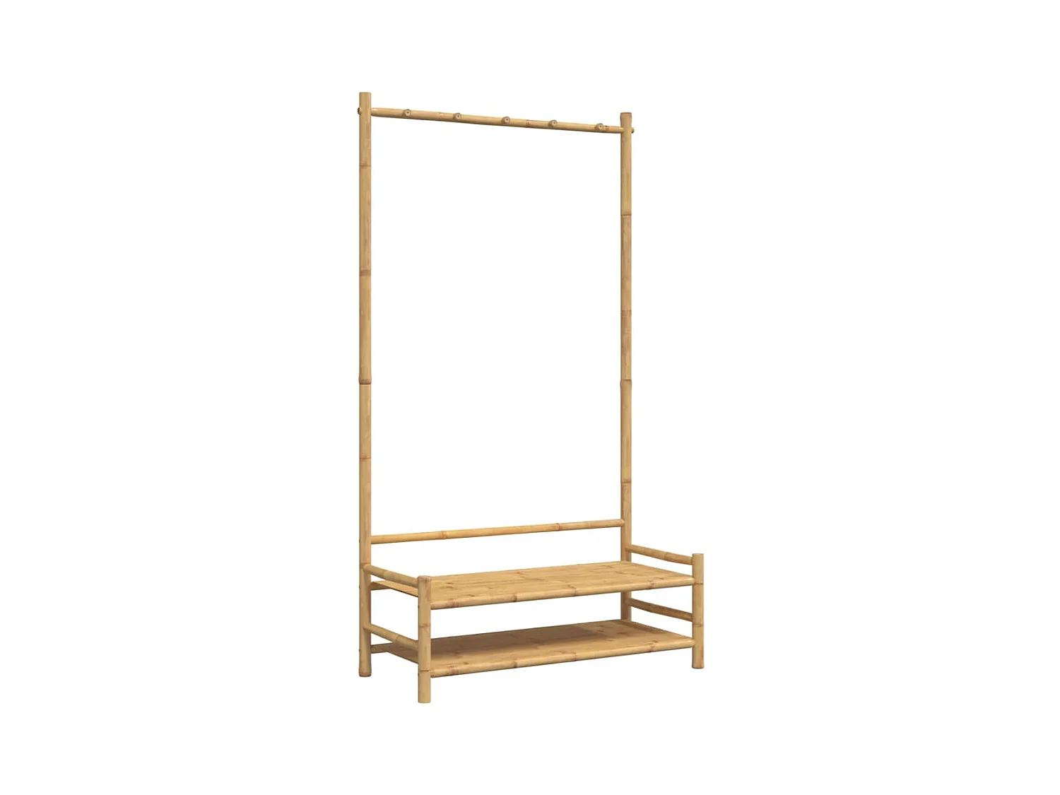 Porte-vêtement avec étagères 103x40x183 cm bambou