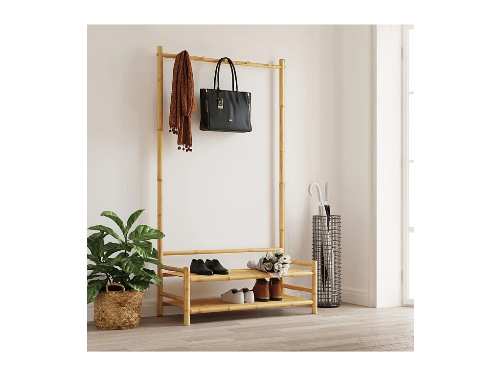 Porte-vêtement avec étagères 103x40x183 cm bambou