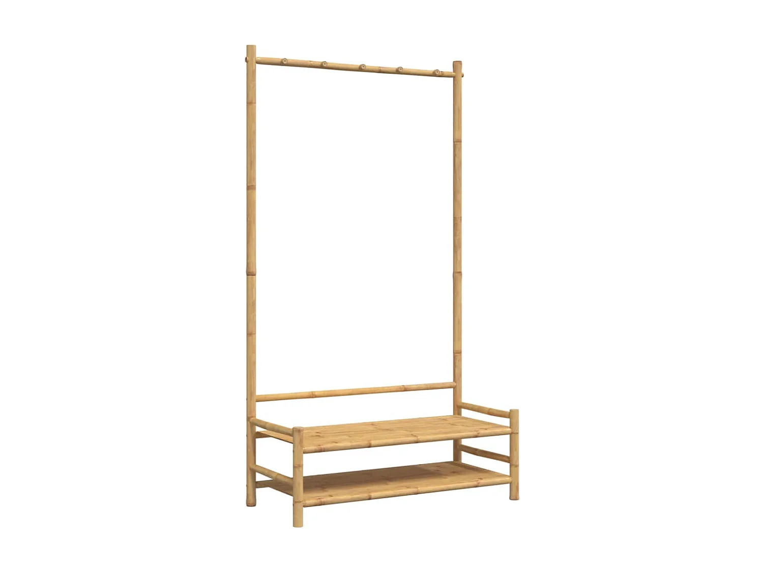 Porte-vêtement avec étagères 103x40x183 cm bambou