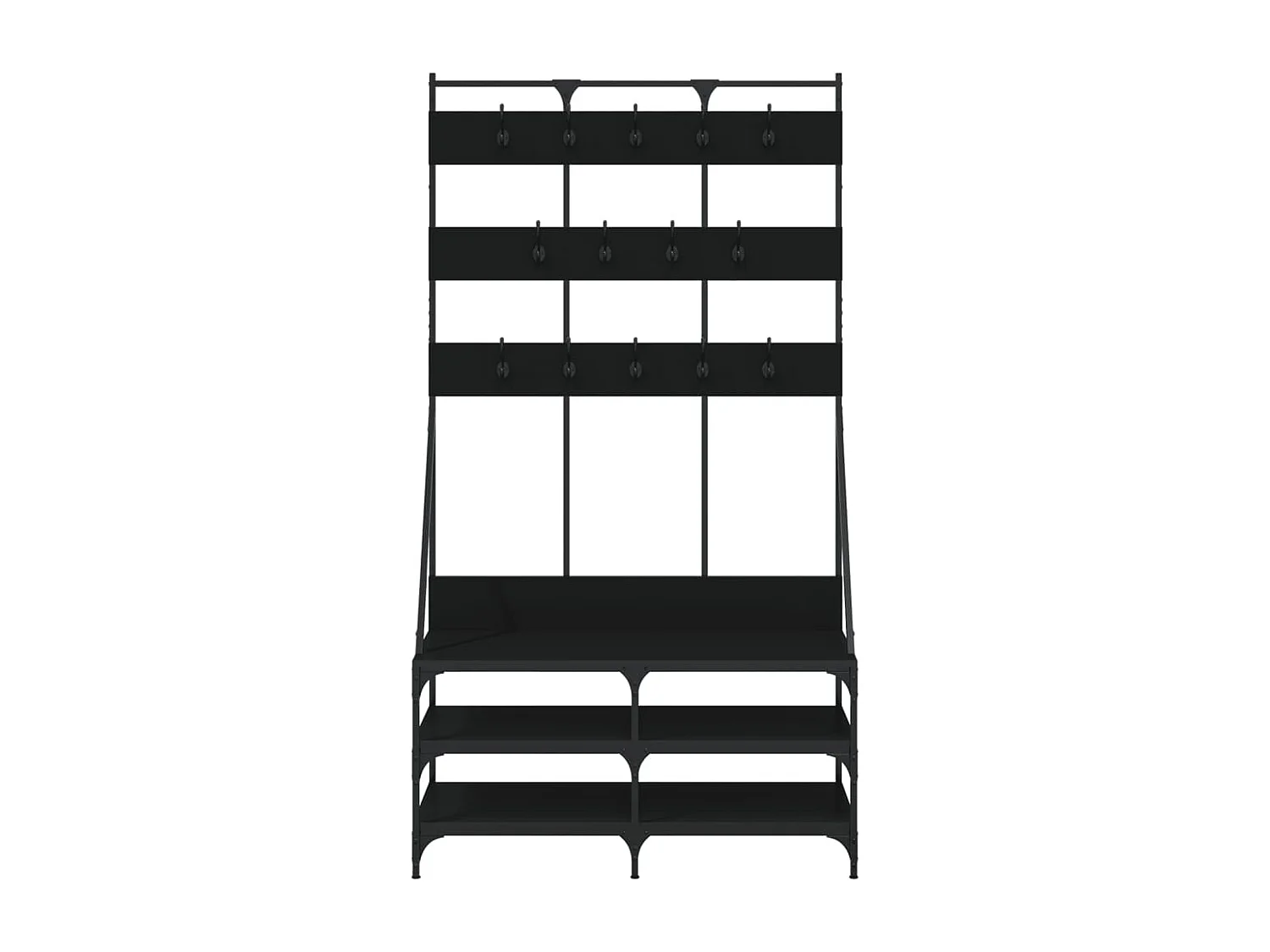 Porte-vêtements et rangement des chaussures noir 100x40x184 cm
