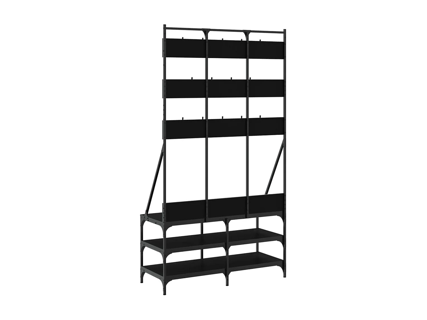 Porte-vêtements et rangement des chaussures noir 100x40x184 cm