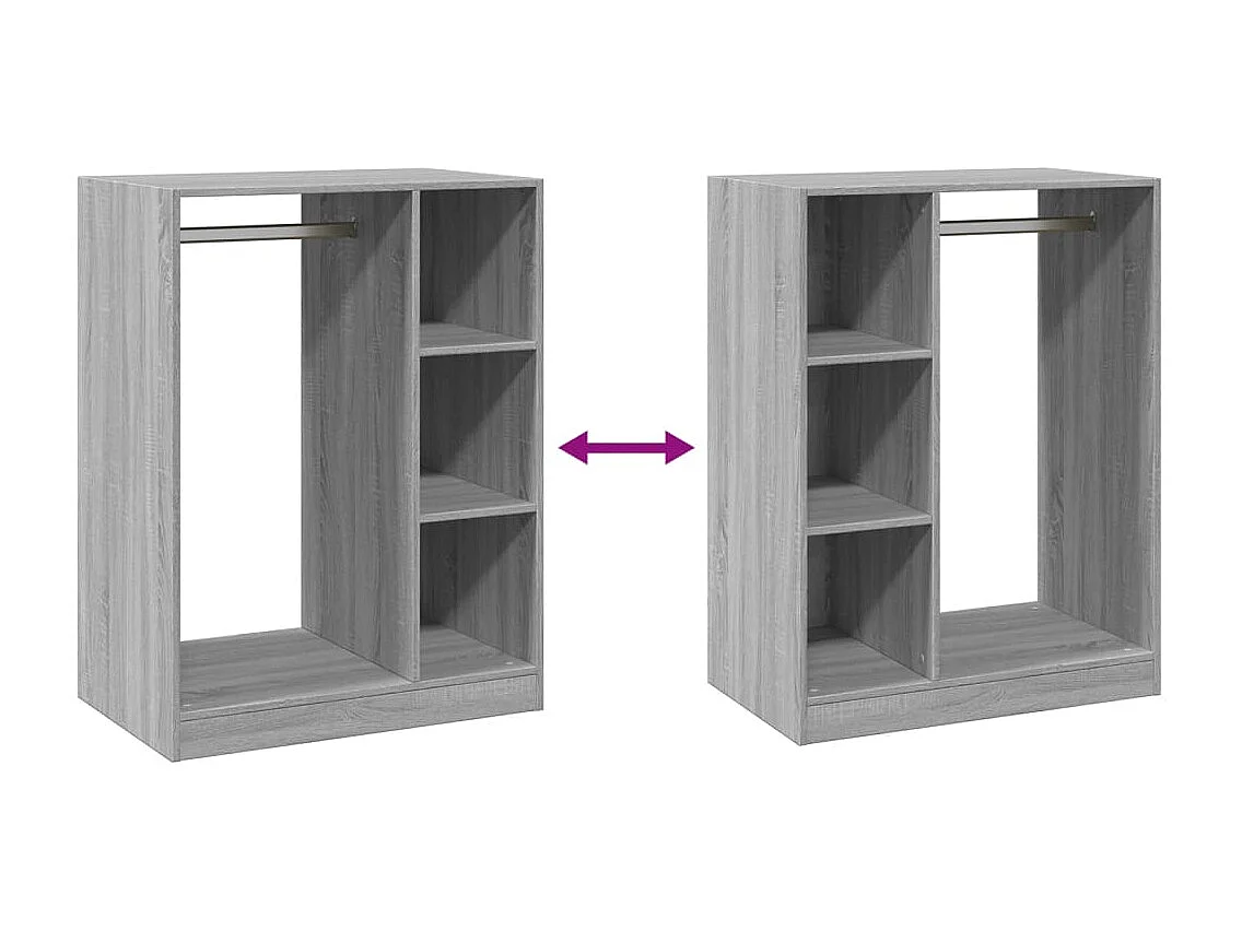 Armario Sonoma gris 77x48x102 cm madera contrachapada