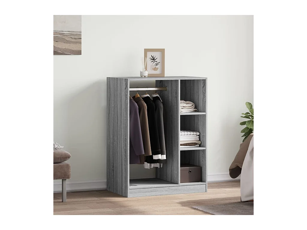 Sonoma grauer Kleiderschrank 77x48x102 cm, Holzwerkstoff
