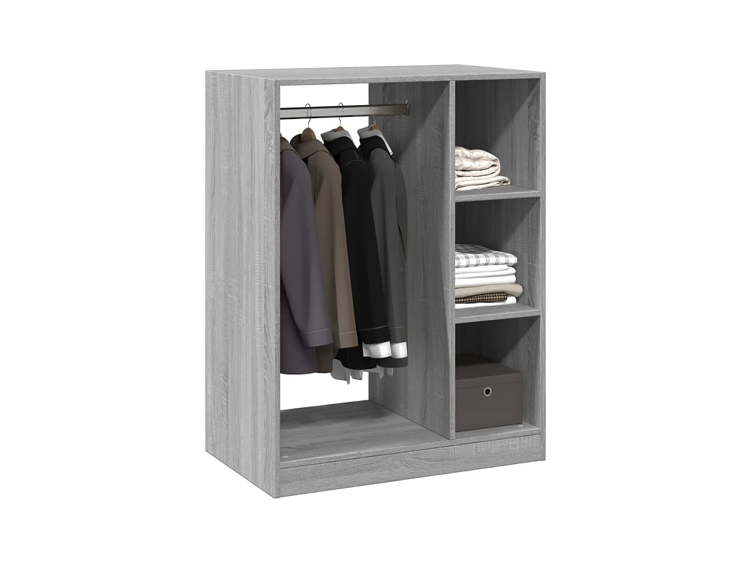 Sonoma grauer Kleiderschrank 77x48x102 cm, Holzwerkstoff