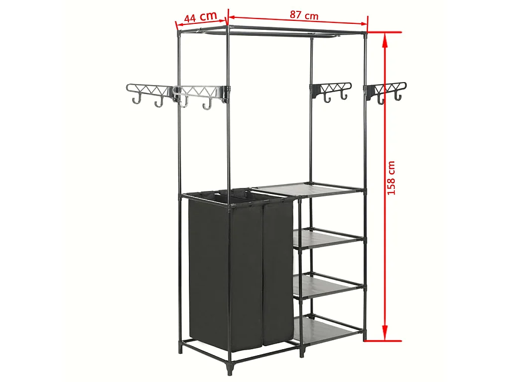 Porte-vêtements Acier et tissu non-tissé 87x44x158 cm Noir