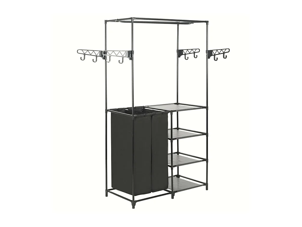 Porte-vêtements Acier et tissu non-tissé 87x44x158 cm Noir