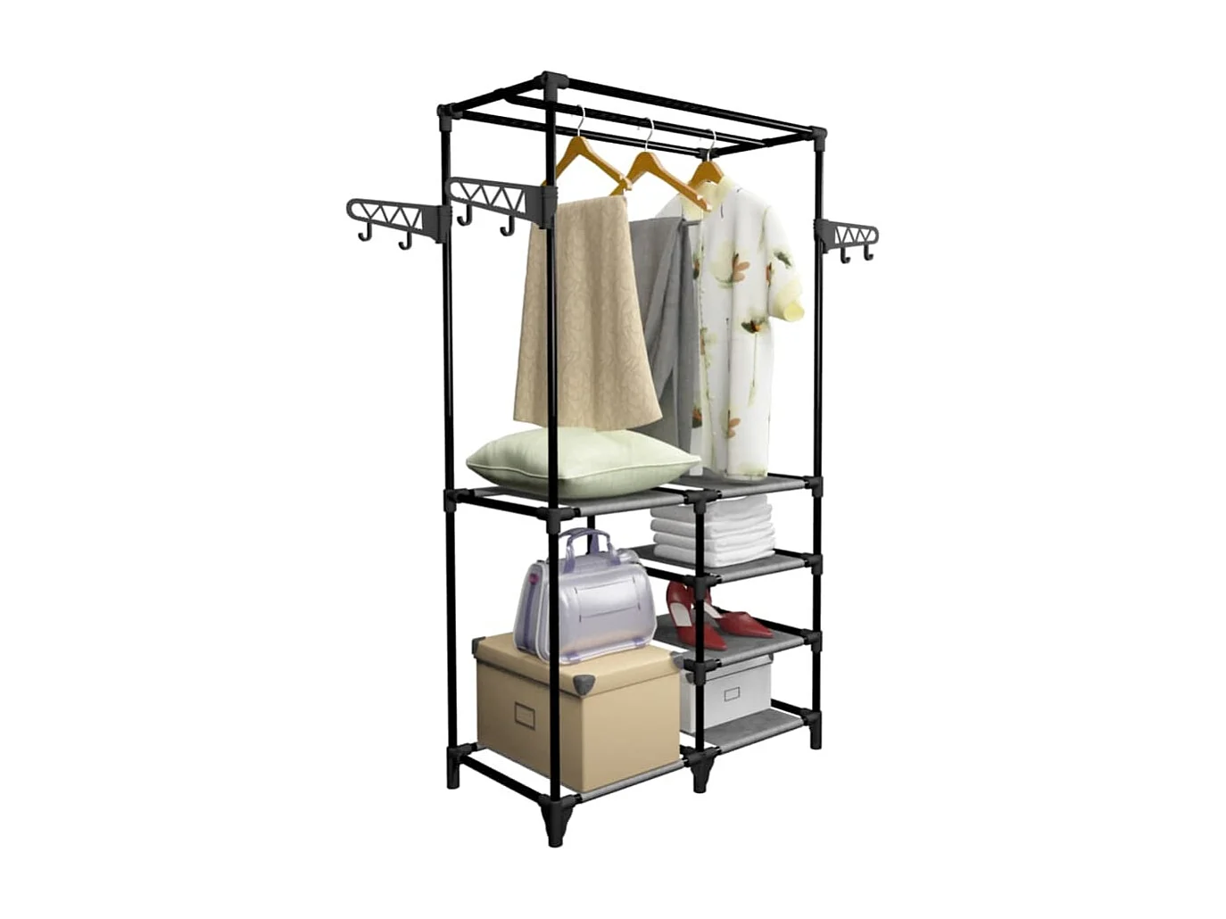 Porte-vêtements Acier et tissu non-tissé 87x44x158 cm Noir