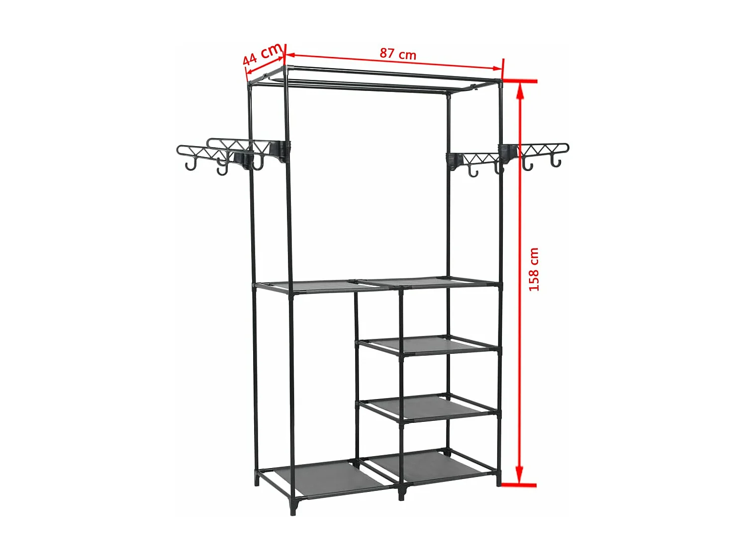 Porte-vêtements Acier et tissu non-tissé 87x44x158 cm Noir