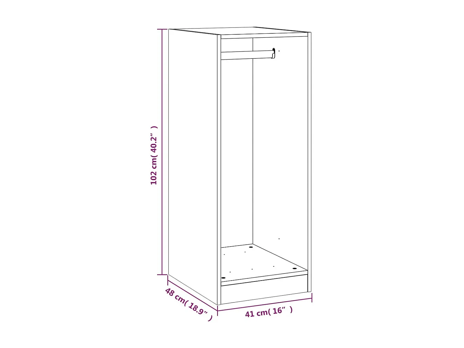 Kleiderschrank aus Sonoma-Eiche, 48 x 41 x 102 cm, Holzwerkstoff