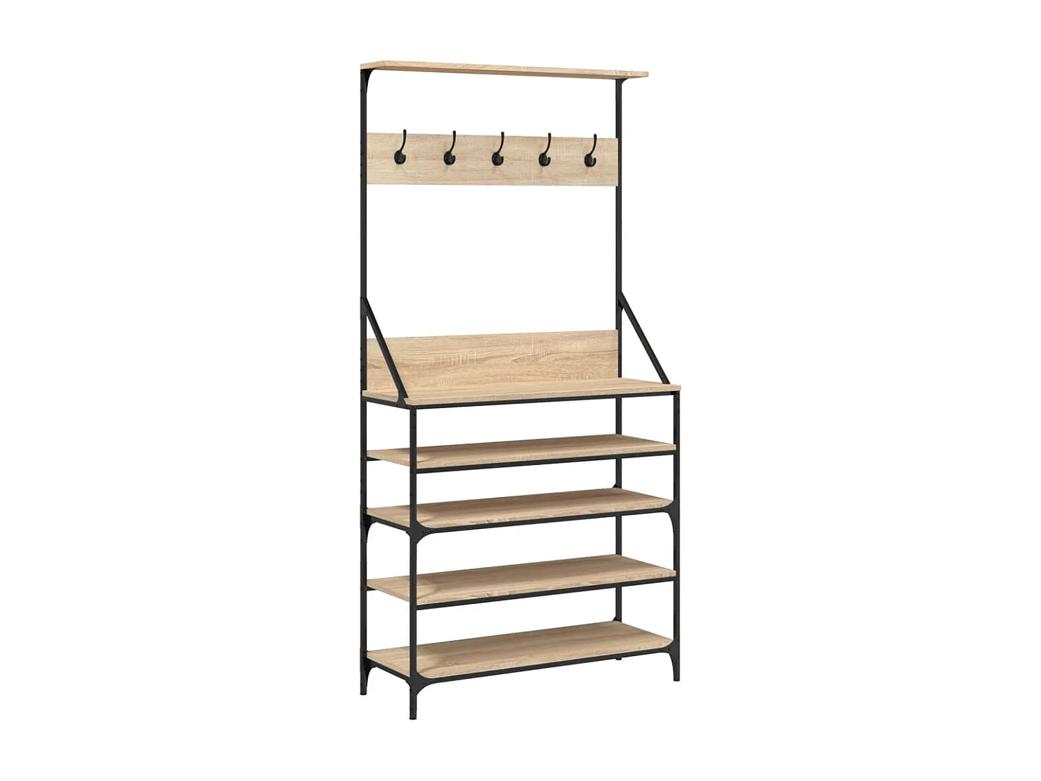 Porte-vêtements et rangement des chaussures chêne sonoma