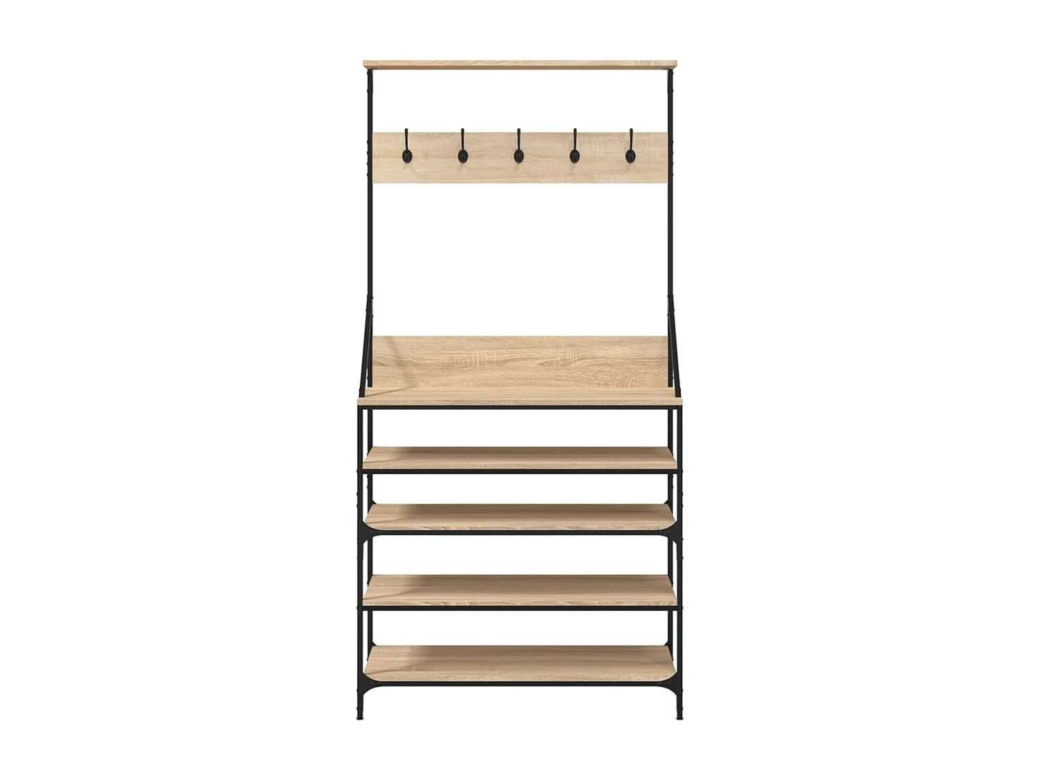 Porte-vêtements et rangement des chaussures chêne sonoma