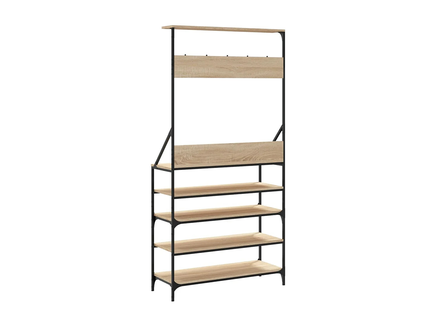 Porte-vêtements et rangement des chaussures chêne sonoma