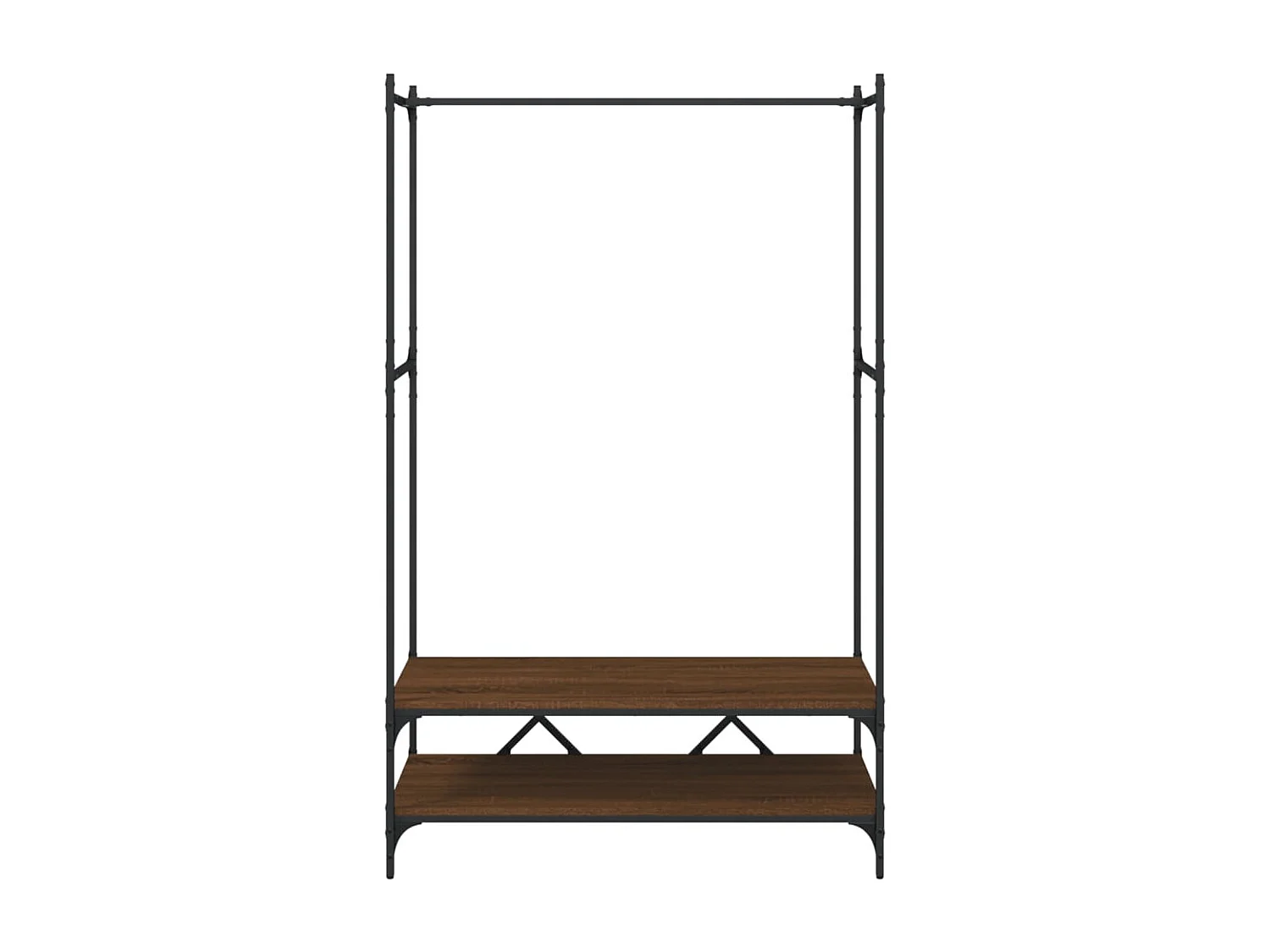 Kledingrek met planken bruin eiken parket