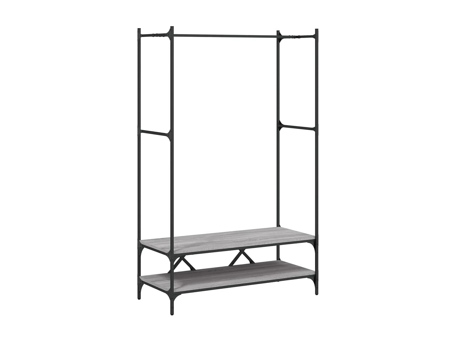 Kledingrek met planken sonoma grijs parket