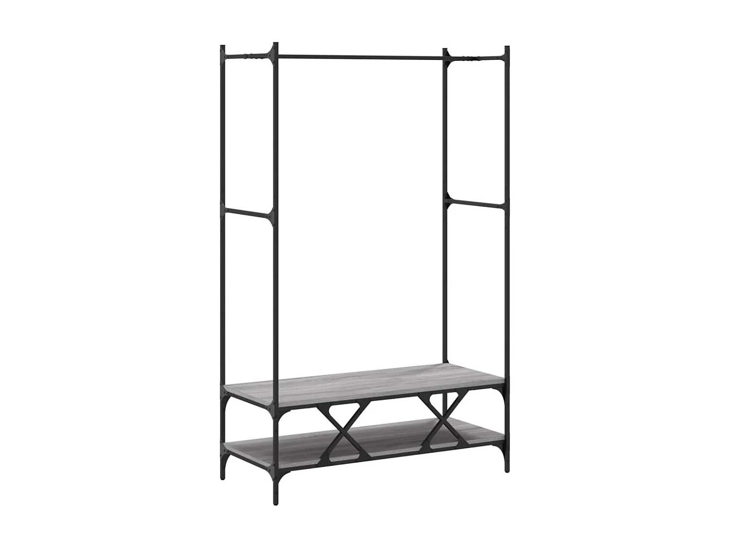 Kledingrek met planken sonoma grijs parket