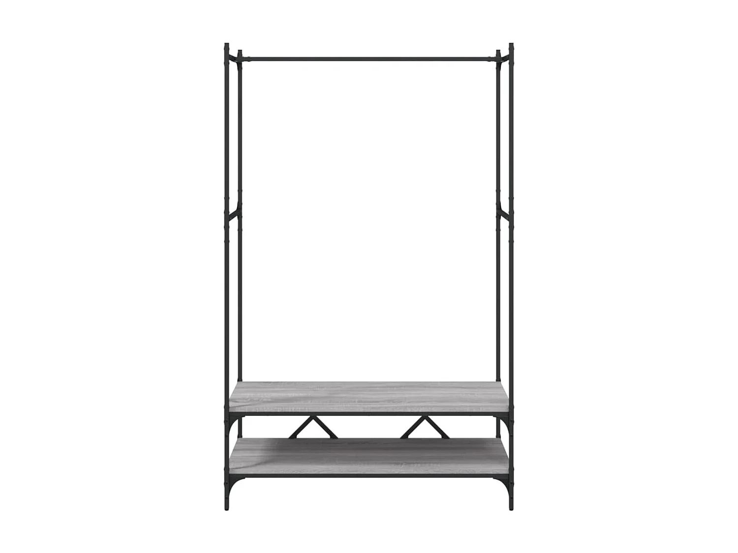 Porte-vêtements avec étagères sonoma gris bois d'ingénierie